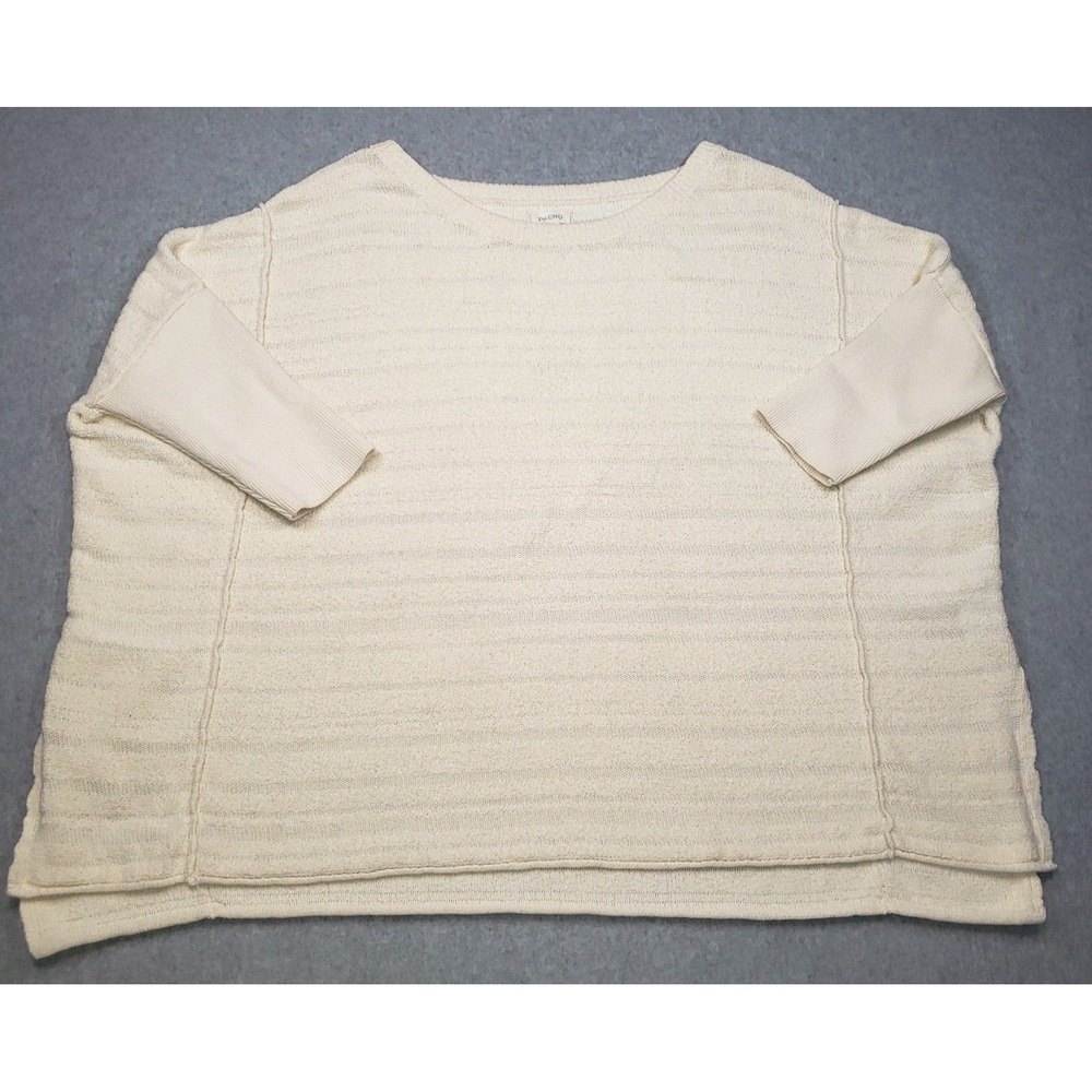 Anthropologie Pilcro Textured Oversized Knit Sweater Womens Beige Size‎ M